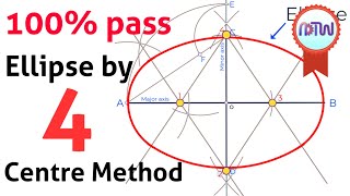 How to Draw Ellipse by four centre method in Engineering Drawing [upl. by Lem846]