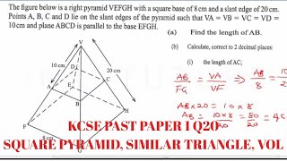 KCSE 2020 KCSE MATHEMATICS PAPER 1 2019 kcse past papers with answers KCSE MATHS PAPER1 Q20 [upl. by Annwahs]