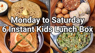 Monday 2 Saturday Kids Tiffin Box Recipes  Easy amp Instant Recipes  Simple Kids Lunch Box Recipes [upl. by Laurianne]