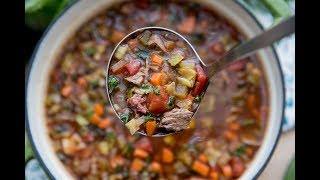 Quick and Easy Beef Barley Vegetable Soup Recipe [upl. by Wager]