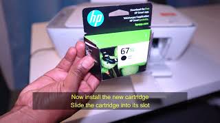 How To Replace The Ink Cartridges On HP Deskjet 2755e Printer Comment remplacer lencre dimprimante [upl. by Marucci]