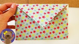 How to make a card envelope  super easy envelope for postcards  colorful paper [upl. by Christianity]