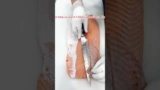 How to Fillet a Whole Salmon  How to Make Sashimi 4 salmonasmr salmonsashimi salmoncutting [upl. by Esahc]