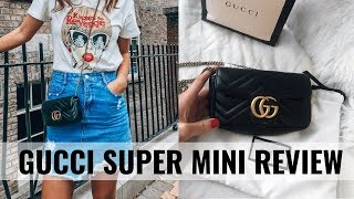 GUCCI MARMONT SUPER MINI REVIEW  WHAT FITS amp 6 WAYS TO WEAR IT  CIARA O DOHERTY [upl. by Hakilam]