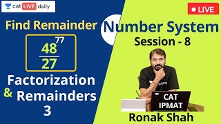 Number System for CAT amp IPMAT  Part 8  Remainders and Cyclicity target 99  Ronak Shah [upl. by Zedecrem]