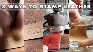 Stamping leather 3 ways  leather craft tutorial [upl. by Eloci]