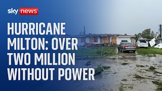 Moment Hurricane Milton hits Florida as over two million lose power [upl. by Nauhs541]