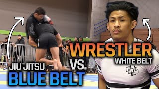 A Jiu Jitsu Competition Where a WHITE BELT WRESTLER Takes on the BLUE BELT DIVISION [upl. by Leamse]