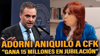 ADORNI ANIQUILÓ A CFK LUEGO DE SUS DICHOS  URGENTE MILEI [upl. by Letnahs]