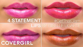 4 Bold Lipstick Colors Makeup Tips  COVERGIRL amp Giselle Ugarte [upl. by Renba566]