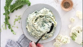 Creamy Cauliflower Mash with Kale LowCarb Colcannon [upl. by Htor411]