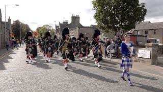 Huntly amp District Pipe Band 70th anniversary parade through Huntly Scotland Sept 2018 [upl. by Won654]