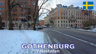 Vasastaden Gothenburg  Virtual Walking Tour in 4K  December 2022  Sweden [upl. by Aiekal]