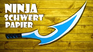 Ninja Schwert basteln Spielzeug aus Papier und Eisstiel  paper ninja sword DIY toy craft 4K [upl. by Assel57]