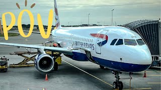 POV  Heathrow Airport Landing on a British Airways A320  Club Europe [upl. by Hilbert]