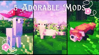 Top 5 ADORABLE Minecraft Creature Mods 🌿🍄 [upl. by Alesi]