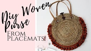 DIY Circle Bag From Woven Placemats [upl. by Fae935]