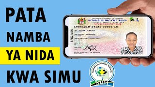 Jinsi ya kupata Namba ya NIDA na kitambulishao cha NIDA kwa simu [upl. by Rico]