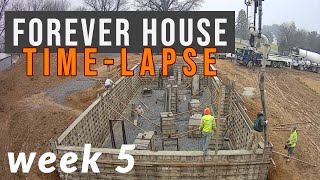 Home Build TimeLapse  Week 5  Poured foundation walls [upl. by Lehcer]