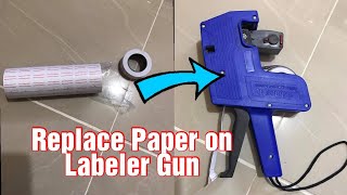 How To Replace Price Tag Paper Into a Labeler Gun Model MX 5500 20 x12mm Quick Tutorial Tips [upl. by Aisatsanna74]