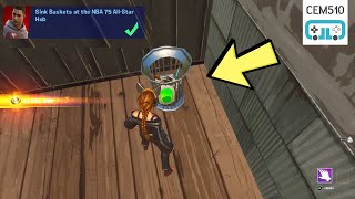 Sink Baskets at the NBA 75 AllStar Hub Fortnite NBA 75 AllStar Hub Quests Score On Hoops [upl. by Ronna120]