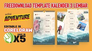 GRATIS  Freedownload template kalender 2024  format CorelDraw  Gunlar Channel [upl. by Adkins]