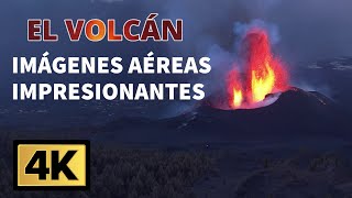 🌋El VOLCÁN de LA PALMA en 4K IMPRESIONANTES IMÁGENES AÉREAS 🔥 [upl. by Assylla159]