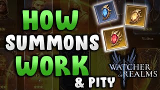 HOW SUMMONS amp PITY WORK Track Your Progress Watcher of Realms [upl. by Leidba]