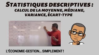 STATISTIQUES DESCRIPTIVES Cours complet  CALCUL DE LA MOYENNE MÉDIANE VARIANCE ÉCARTTYPE [upl. by Justinian882]