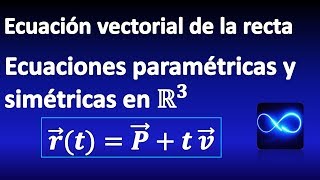 72 Ecuación vectorial paramétricas y simétricas de una recta en el espacio R3 [upl. by Laughry657]