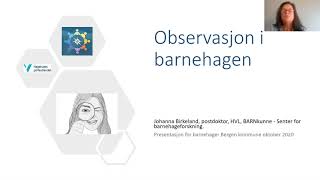 Observasjon i barnehagen [upl. by Disario]