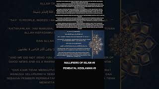 Nullifiers of islam 9 Pembatalpembatal keislaman 9 allah islam mukmin alquran [upl. by Ena16]