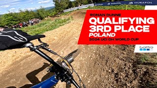 GoPro Ronan Dunne 3rd Place Qualifying  Poland  24 UCI Downhill MTB World Cup [upl. by Namia331]