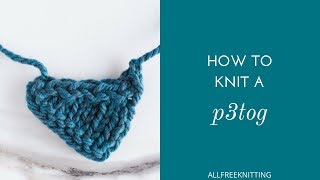 How to Purl Three Together P3TOG [upl. by Aitnauq589]