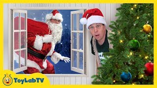 Dinosaur Christmas Story LB Meets Santa Claus in Fun Family Video for Kids with Nerf Toy [upl. by Nolra608]