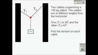 static equilibrium 2 cables different angles [upl. by Tirb525]