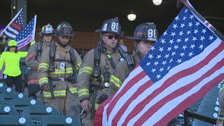 Annual 911 stair climb hosted at Clipper Magazine Stadium [upl. by Shanan]