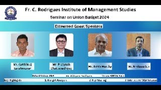 Fr C Rodrigues Institute of Management Studies  Seminar on Union Budget 2024 [upl. by Reiko]