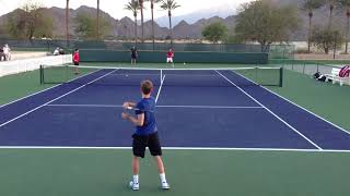 Kei Nishikori amp David Goffin  Court Level Practice Indian Wells [upl. by Notxam]