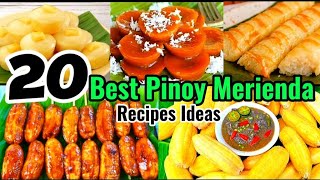 Top 20 Pinoy Merienda Filipino Best Everyday Snack Recipes Ideas [upl. by Bertasi]