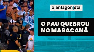 Veja imagens do início da confusão no jogo entre Brasil e Argentina no Maracanã [upl. by Mayworm699]