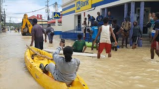 Flooding In Port Maria St Mary Jamaica Walk Through  February 2022 [upl. by Dolley]