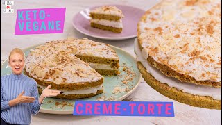 Geniales Rezept❗️Die beste CREME TORTE der Welt ⭐️⭐️⭐️ Ohne Zucker amp Gluten  Keto amp Low Carb 💚vegan [upl. by Donahue]