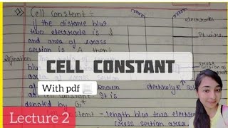 what is cell constantdefine cell constant conductance  12classbsc 2nd year [upl. by Sieber]