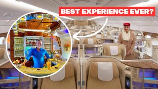 Emirates Business Class Airbus A380800 review Inc Dubai International Airport Business Lounge [upl. by Adnylem]