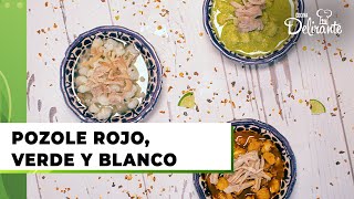 Pozole rojo verde y blanco  Cocina Delirante [upl. by Asert]