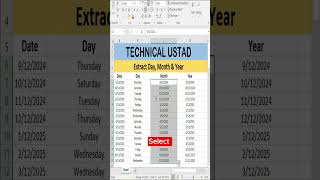 Extracting Day Month and Year from Date Strings A Complete Guide  Technical Ustad [upl. by Eimor]