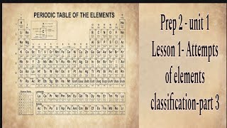 Prep 2  Unit 1  Lesson 1 Attempts of elements classification  Part 3 [upl. by Emmeram419]