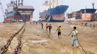 The Scary Process of Scrapping Massive Rusted Ships by Hands [upl. by Edlin797]