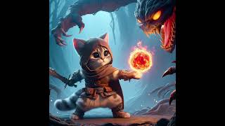 Cat vs devil catshorts catslovers subscribe [upl. by Adnamra]